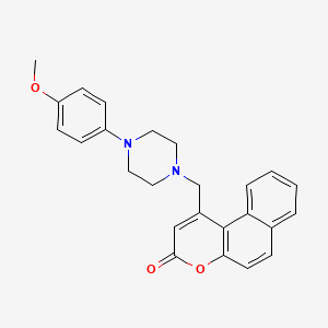 molecular formula C25H24N2O3 B3012391 1-[[4-(4-Methoxyphenyl)piperazin-1-yl]methyl]benzo[f]chromen-3-one CAS No. 877794-77-9