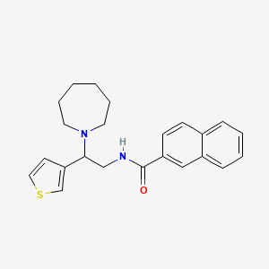 molecular formula C23H26N2OS B3012393 N-(2-(azepan-1-yl)-2-(thiophen-3-yl)ethyl)-2-naphthamide CAS No. 946199-76-4