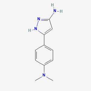 molecular formula C11H18N4 B3012394 5-(4-二甲氨基苯基)-2h-吡唑-3-胺 CAS No. 208519-11-3