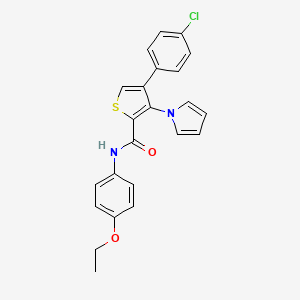 molecular formula C23H19ClN2O2S B3012398 4-(4-chlorophenyl)-N-(4-ethoxyphenyl)-3-(1H-pyrrol-1-yl)thiophene-2-carboxamide CAS No. 1291859-05-6