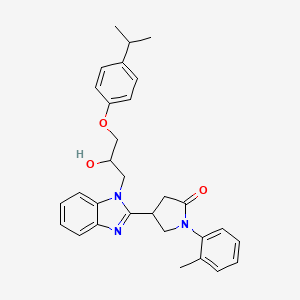 molecular formula C30H33N3O3 B3012399 4-(1-(2-羟基-3-(4-异丙基苯氧基)丙基)-1H-苯并[d]咪唑-2-基)-1-(邻甲苯基)吡咯烷-2-酮 CAS No. 1112288-89-7