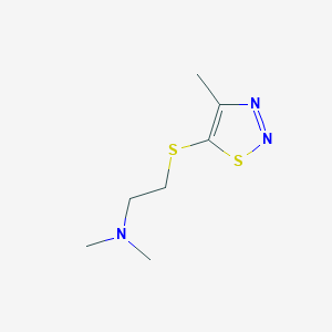 molecular formula C7H13N3S2 B3012401 N,N-二甲基-2-[(4-甲基-1,2,3-噻二唑-5-基)硫代]-1-乙胺 CAS No. 338420-57-8