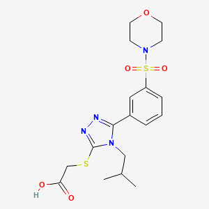 2-{[4-(2-methylpropyl)-5-[3-(morpholine-4-sulfonyl)phenyl]-4H-1,2,4-triazol-3-yl]sulfanyl}acetic acid