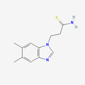molecular formula C12H15N3S B3012403 3-(5,6-dimethyl-1H-benzimidazol-1-yl)propanethioamide CAS No. 953847-86-4