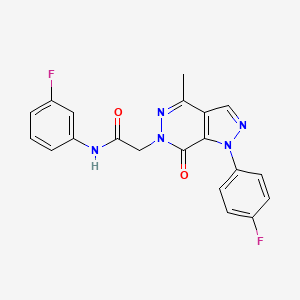 molecular formula C20H15F2N5O2 B3012409 N-(3-氟苯基)-2-(1-(4-氟苯基)-4-甲基-7-氧代-1H-吡唑并[3,4-d]嘧啶-6(7H)-基)乙酰胺 CAS No. 941973-04-2
