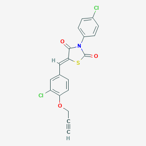 molecular formula C19H11Cl2NO3S B301241 (5Z)-3-(4-chlorophenyl)-5-[3-chloro-4-(prop-2-yn-1-yloxy)benzylidene]-1,3-thiazolidine-2,4-dione 