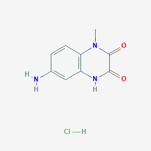 molecular formula C9H10ClN3O2 B3012410 6-amino-3-hydroxy-1-methylquinoxalin-2(1H)-one hydrochloride CAS No. 123855-78-7