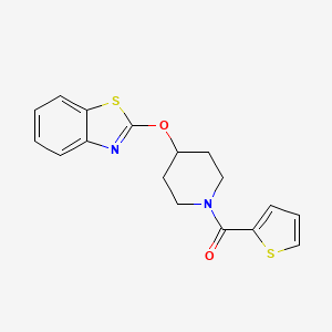 molecular formula C17H16N2O2S2 B3012411 (4-(Benzo[d]thiazol-2-yloxy)piperidin-1-yl)(thiophen-2-yl)methanone CAS No. 1251578-42-3