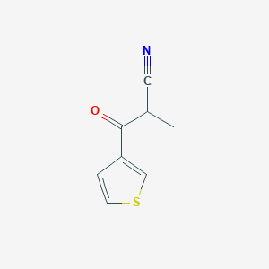 molecular formula C8H7NOS B3012420 2-Methyl-3-oxo-3-(thiophen-3-yl)propanenitrile CAS No. 1152626-12-4
