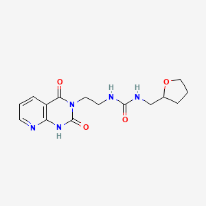 molecular formula C15H19N5O4 B3012421 1-(2-(2,4-dioxo-1,2-dihydropyrido[2,3-d]pyrimidin-3(4H)-yl)ethyl)-3-((tetrahydrofuran-2-yl)methyl)urea CAS No. 2034413-13-1