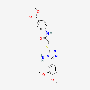 molecular formula C20H21N5O5S B3012423 4-[[2-[[4-氨基-5-(3,4-二甲氧基苯基)-1,2,4-三唑-3-基]硫代]乙酰]氨基]苯甲酸甲酯 CAS No. 577997-37-6