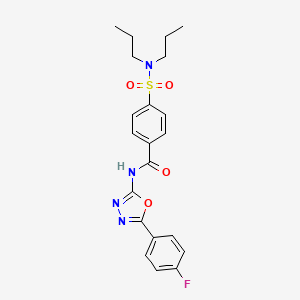 molecular formula C21H23FN4O4S B3012424 4-(二丙基氨磺酰基)-N-[5-(4-氟苯基)-1,3,4-恶二唑-2-基]苯甲酰胺 CAS No. 533869-42-0