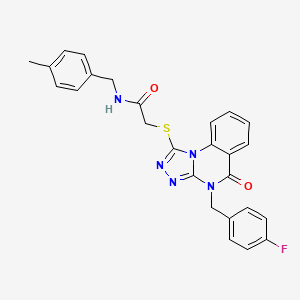 2-((4-(4-fluorobenzyl)-5-oxo-4,5-dihydro-[1,2,4]triazolo[4,3-a]quinazolin-1-yl)thio)-N-(4-methylbenzyl)acetamide