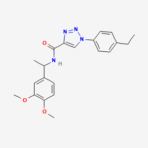 molecular formula C21H24N4O3 B3012427 N-(1-(3,4-dimethoxyphenyl)ethyl)-1-(4-ethylphenyl)-1H-1,2,3-triazole-4-carboxamide CAS No. 1326905-88-7