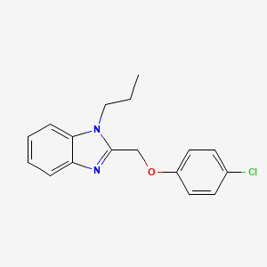molecular formula C17H17ClN2O B3012428 2-[(4-Chlorophenoxy)methyl]-1-propylbenzimidazole CAS No. 370853-93-3