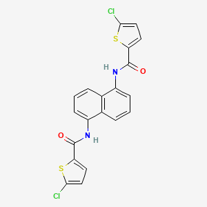 molecular formula C20H12Cl2N2O2S2 B3012429 5-chloro-N-[5-[(5-chlorothiophene-2-carbonyl)amino]naphthalen-1-yl]thiophene-2-carboxamide CAS No. 391225-61-9