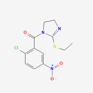 molecular formula C12H12ClN3O3S B3012435 (2-Chloro-5-nitrophenyl)-(2-ethylsulfanyl-4,5-dihydroimidazol-1-yl)methanone CAS No. 892476-59-4