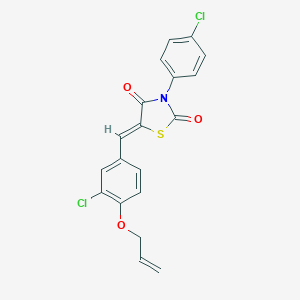 molecular formula C19H13Cl2NO3S B301244 5-[4-(Allyloxy)-3-chlorobenzylidene]-3-(4-chlorophenyl)-1,3-thiazolidine-2,4-dione 