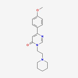 molecular formula C18H23N3O2 B3012440 6-(4-methoxyphenyl)-3-(2-(piperidin-1-yl)ethyl)pyrimidin-4(3H)-one CAS No. 1207031-15-9
