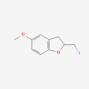 molecular formula C10H11IO2 B3012441 2-(碘甲基)-5-甲氧基-2,3-二氢苯并呋喃 CAS No. 508168-22-7