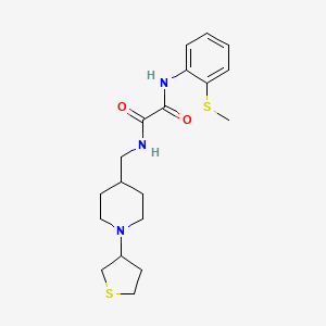 molecular formula C19H27N3O2S2 B3012442 N1-(2-(methylthio)phenyl)-N2-((1-(tetrahydrothiophen-3-yl)piperidin-4-yl)methyl)oxalamide CAS No. 2034444-93-2