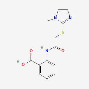 molecular formula C13H13N3O3S B3012448 2-{2-[(1-methyl-1H-imidazol-2-yl)sulfanyl]acetamido}benzoic acid CAS No. 731793-32-1
