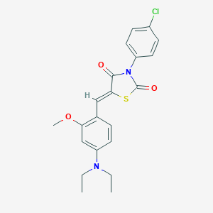 molecular formula C21H21ClN2O3S B301245 3-(4-Chlorophenyl)-5-[4-(diethylamino)-2-methoxybenzylidene]-1,3-thiazolidine-2,4-dione 