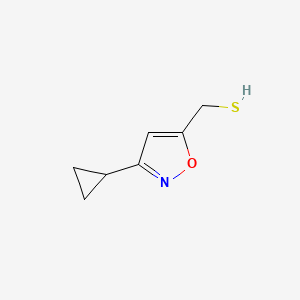 molecular formula C7H9NOS B3012450 (3-Cyclopropyl-1,2-oxazol-5-yl)methanethiol CAS No. 2551118-21-7