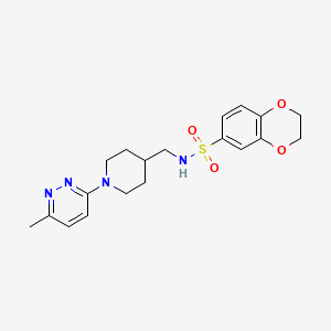 molecular formula C19H24N4O4S B3012459 N-((1-(6-methylpyridazin-3-yl)piperidin-4-yl)methyl)-2,3-dihydrobenzo[b][1,4]dioxine-6-sulfonamide CAS No. 1797217-84-5