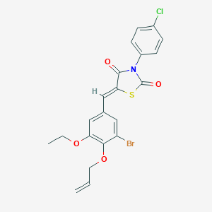 molecular formula C21H17BrClNO4S B301246 5-[4-(Allyloxy)-3-bromo-5-ethoxybenzylidene]-3-(4-chlorophenyl)-1,3-thiazolidine-2,4-dione 