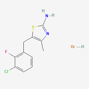 5-[(3-Chloro-2-fluorophenyl)methyl]-4-methyl-1,3-thiazol-2-amine hydrobromide