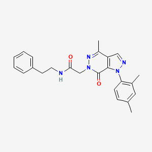 molecular formula C24H25N5O2 B3012469 2-(1-(2,4-dimethylphenyl)-4-methyl-7-oxo-1H-pyrazolo[3,4-d]pyridazin-6(7H)-yl)-N-phenethylacetamide CAS No. 941973-41-7