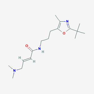 molecular formula C17H29N3O2 B3012470 (E)-N-[3-(2-Tert-butyl-4-methyl-1,3-oxazol-5-yl)propyl]-4-(dimethylamino)but-2-enamide CAS No. 2411325-32-9