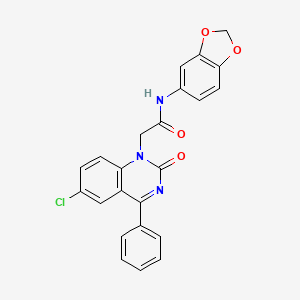 N-1,3-benzodioxol-5-yl-2-(6-chloro-2-oxo-4-phenylquinazolin-1(2H)-yl)acetamide