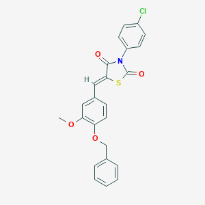 molecular formula C24H18ClNO4S B301248 5-[4-(Benzyloxy)-3-methoxybenzylidene]-3-(4-chlorophenyl)-1,3-thiazolidine-2,4-dione 