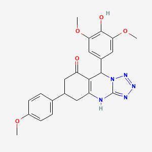 9-(4-hydroxy-3,5-dimethoxyphenyl)-6-(4-methoxyphenyl)-5,6,7,9-tetrahydrotetrazolo[5,1-b]quinazolin-8(4H)-one