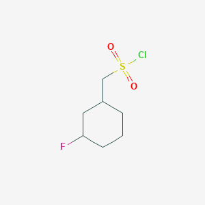molecular formula C7H12ClFO2S B3012482 (3-fluorocyclohexyl)methanesulfonyl chloride, Mixture of diastereomers CAS No. 1779746-74-5