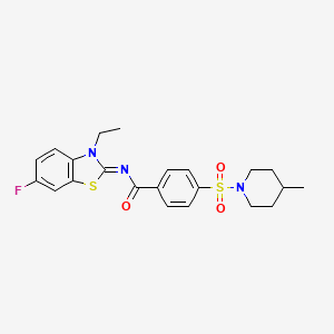 (E)-N-(3-ethyl-6-fluorobenzo[d]thiazol-2(3H)-ylidene)-4-((4-methylpiperidin-1-yl)sulfonyl)benzamide