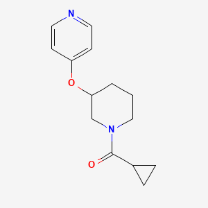 molecular formula C14H18N2O2 B3012491 Cyclopropyl(3-(pyridin-4-yloxy)piperidin-1-yl)methanone CAS No. 2034618-60-3