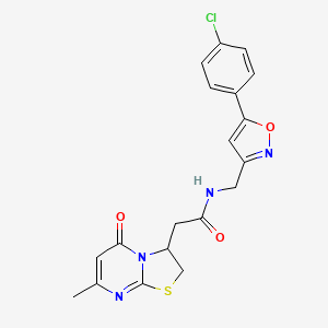 N-((5-(4-chlorophenyl)isoxazol-3-yl)methyl)-2-(7-methyl-5-oxo-3,5-dihydro-2H-thiazolo[3,2-a]pyrimidin-3-yl)acetamide