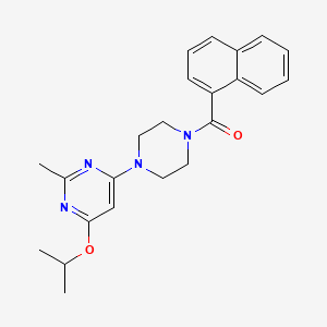 molecular formula C23H26N4O2 B3012503 (4-(6-Isopropoxy-2-methylpyrimidin-4-yl)piperazin-1-yl)(naphthalen-1-yl)methanone CAS No. 946324-19-2