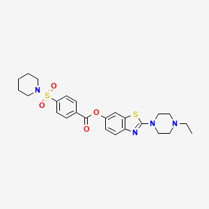 2-(4-Ethylpiperazin-1-yl)benzo[d]thiazol-6-yl 4-(piperidin-1-ylsulfonyl)benzoate