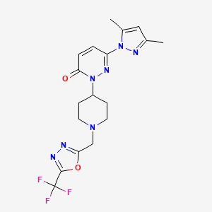 6-(3,5-Dimethylpyrazol-1-yl)-2-[1-[[5-(trifluoromethyl)-1,3,4-oxadiazol-2-yl]methyl]piperidin-4-yl]pyridazin-3-one