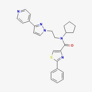 N-cyclopentyl-2-phenyl-N-(2-(3-(pyridin-4-yl)-1H-pyrazol-1-yl)ethyl)thiazole-4-carboxamide