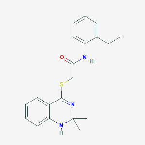 molecular formula C20H23N3OS B3012536 2-[(2,2-dimethyl-1H-quinazolin-4-yl)sulfanyl]-N-(2-ethylphenyl)acetamide CAS No. 894875-08-2