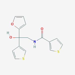 molecular formula C15H13NO3S2 B3012550 N-(2-(furan-2-yl)-2-hydroxy-2-(thiophen-3-yl)ethyl)thiophene-3-carboxamide CAS No. 2034330-30-6