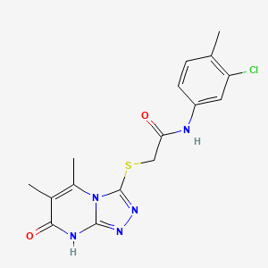 N-(3-chloro-4-methylphenyl)-2-((5,6-dimethyl-7-oxo-7,8-dihydro-[1,2,4]triazolo[4,3-a]pyrimidin-3-yl)thio)acetamide