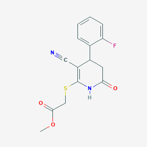 Methyl {[3-cyano-4-(2-fluorophenyl)-6-oxo-1,4,5,6-tetrahydropyridin-2-yl]sulfanyl}acetate