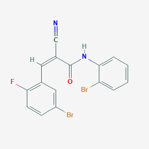 molecular formula C16H9Br2FN2O B3012573 (Z)-3-(5-bromo-2-fluorophenyl)-N-(2-bromophenyl)-2-cyanoprop-2-enamide CAS No. 1223876-67-2