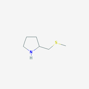 molecular formula C6H13NS B3012576 2-[(甲硫基)甲基]吡咯烷 CAS No. 383127-09-1